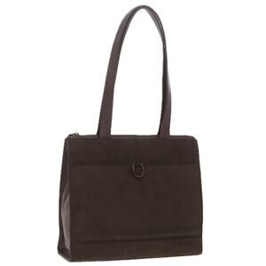 Burberry Shoulder Bag Suede Leather Brown